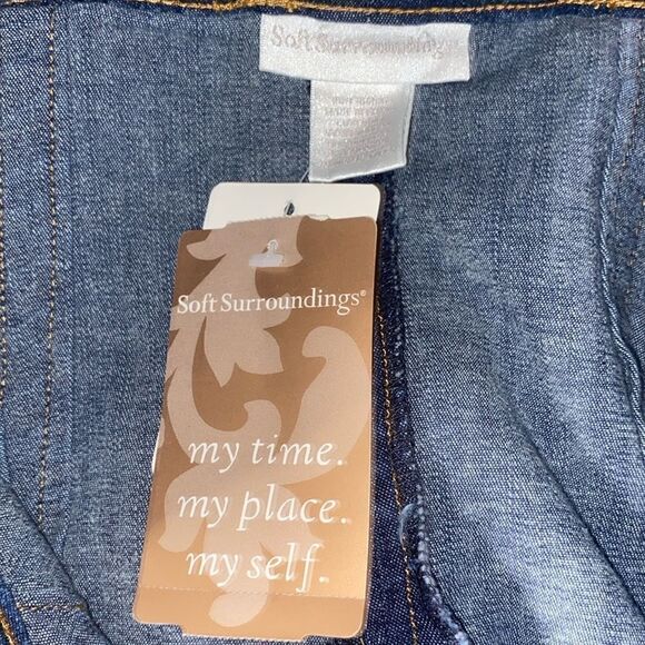 SOFT SURROUNDINGS Wm’s Sz Med Petite  Blue Ombre Modest Pleated Denim Maxi Skirt - Picture 4 of 5